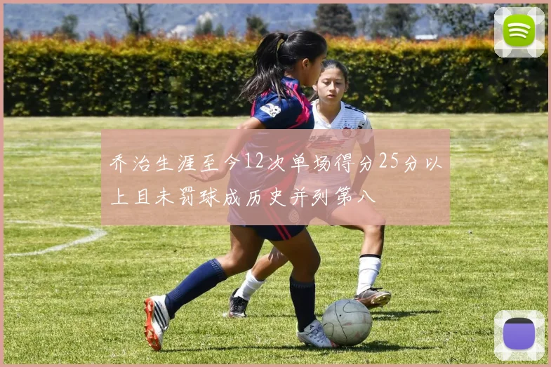 乔治生涯至今12次单场得分25分以上且未罚球成历史并列第八